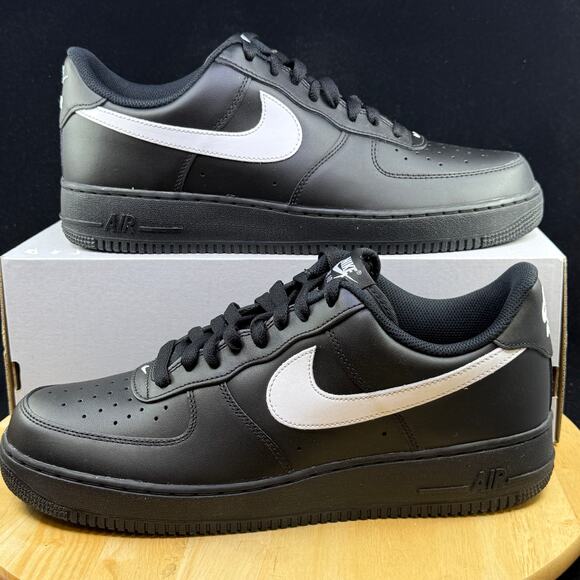 Nike Air Force 1 Low \'07 Shoes Black White FZ0627-010 Men\'s NEW Size 13